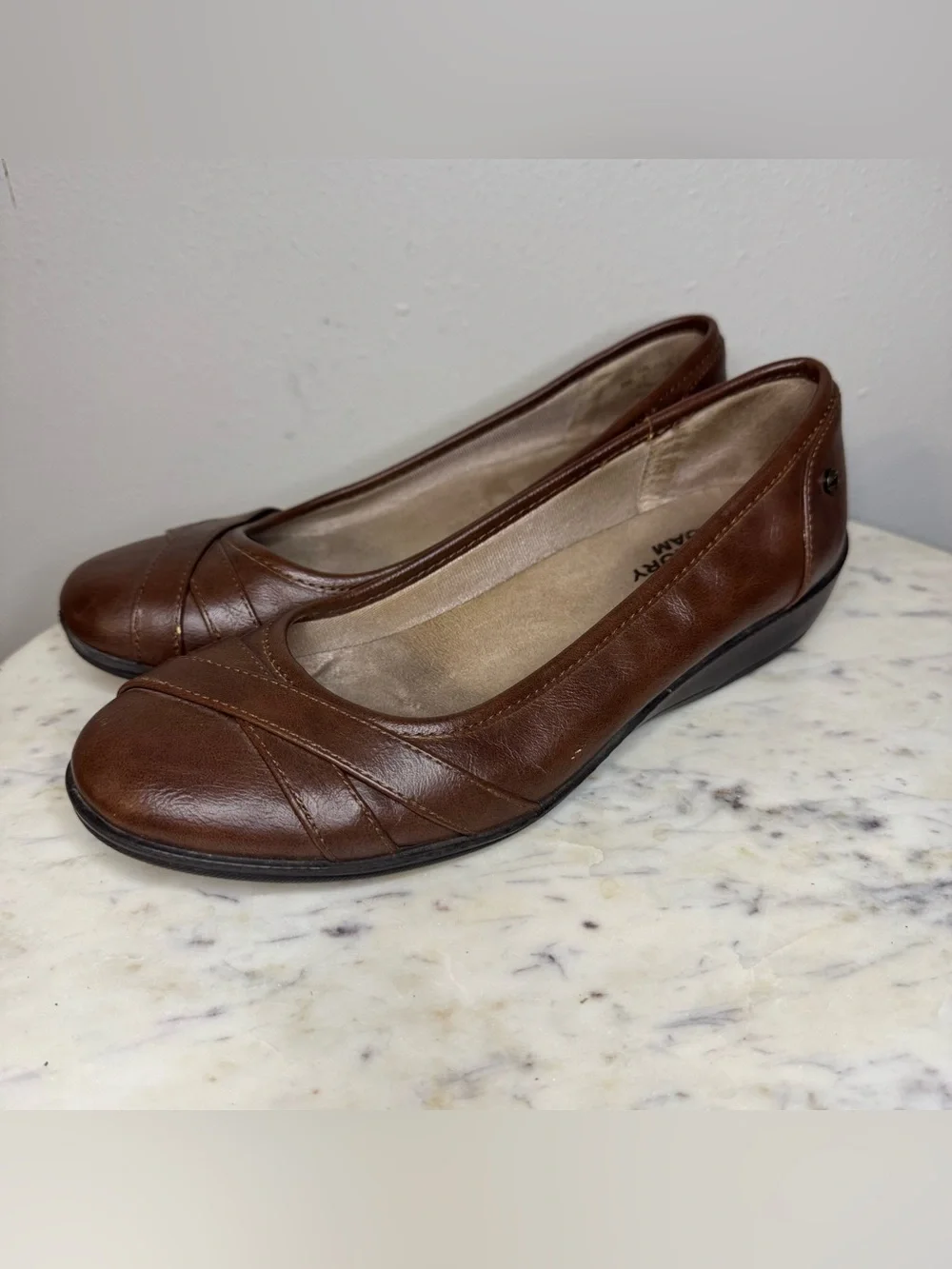 LifeStride Flats Size 9 M Vegan Leather brown shoes comfort  MAKE ME AN OFFER!